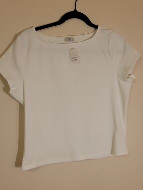 #20 NLT White Short-Sleeve Ribbed Tee